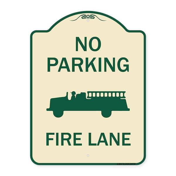 Signmission No Parking Fire Lane Fire TruckHeavy-Gauge Aluminum Architectural Sign, 24" x 18", TG-1824-23739 A-DES-TG-1824-23739 - main